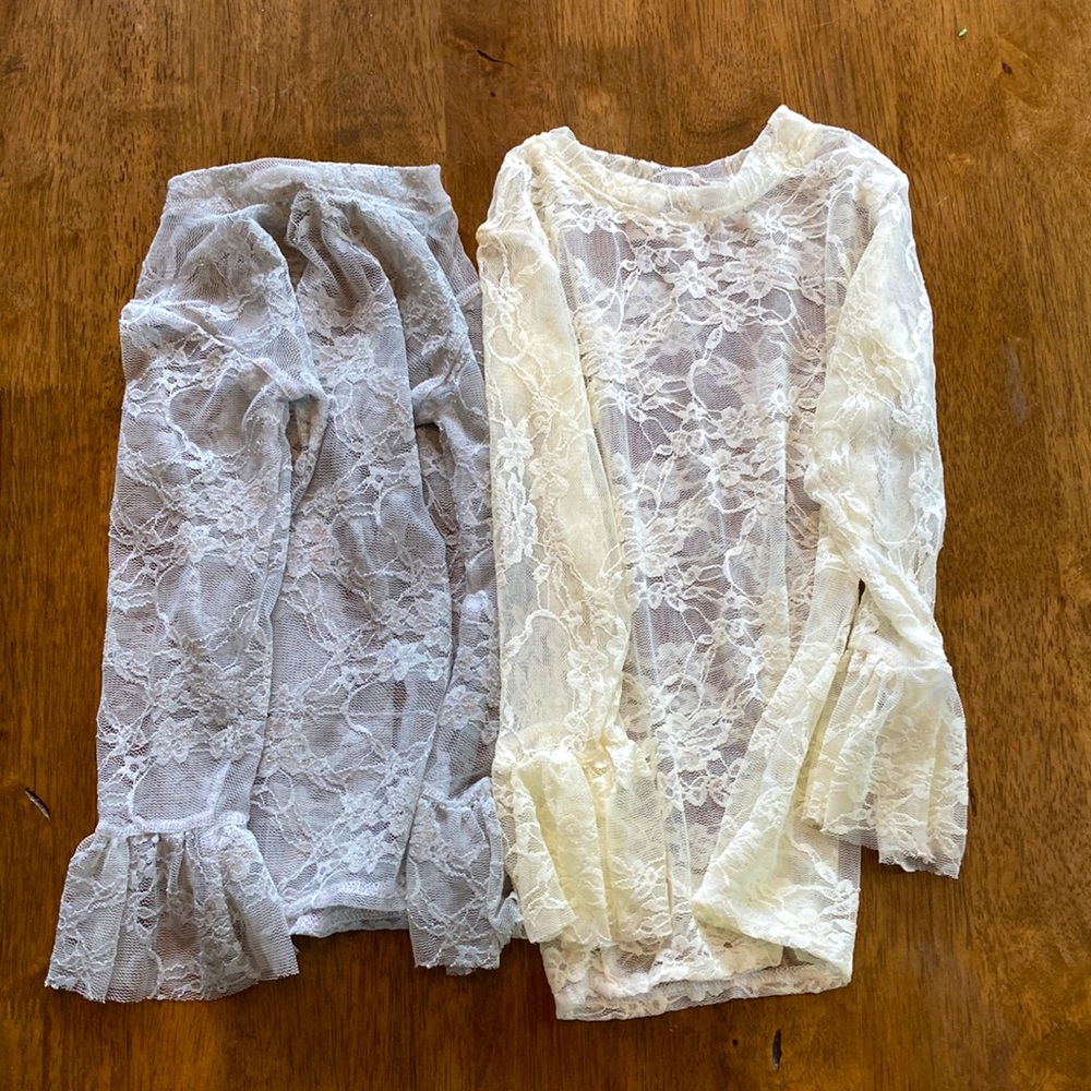 2 Boutique Lace Tops - Toddler Girls Size 3/4 (no size on tag)